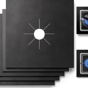 Stove Burner Covers 10 Pack Double Thickness Non Stick Black FLSEPAMB-0