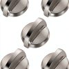 Oven Knobs 5 Pack WB03T10284 Konduone Chrome Replacement for GE Range-0