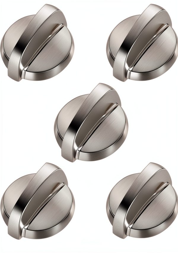Oven Knobs 5 Pack WB03T10284 Konduone Chrome Replacement for GE Range-0