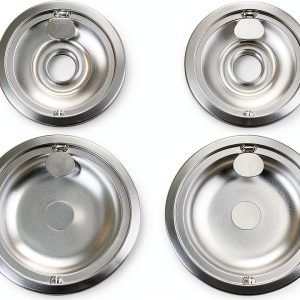 GE Appliances Range Drip Pan Set 4 Pack OEM GE68C Chrome-0
