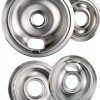 Blutoget Chrome Drip Pans Kit for Whirlpool Electric Range – 8" & 3×6"-0