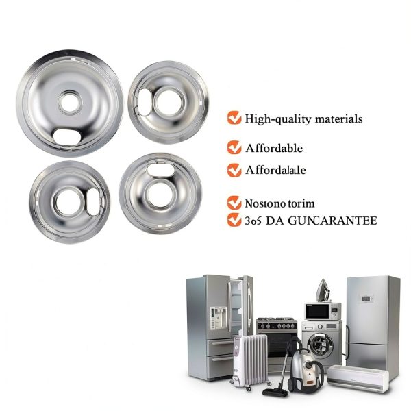Blutoget Chrome Drip Pans Kit for Whirlpool Electric Range – 8" & 3×6"-6