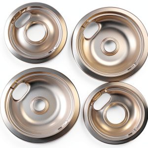 Chrome Stove Burner Drip Pan Pulluty 2x6" & 2x8" for Whirlpool/Maytag-0