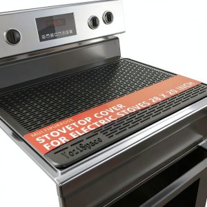 VoziSpace Silicone Stove Top Cover Mat 28x20 Black Heat Non Slip-0